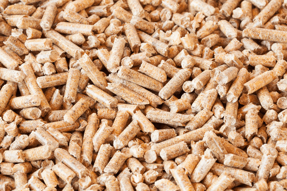 Wood pellets, photo of pellets in bulk